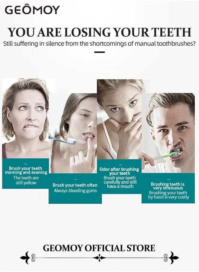 Sonic Electric Tooth Cleaner - 4 Cleaning Heads 5 Modes