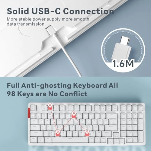 Mechanical Gaming Keyboard - 98 Keys Wired