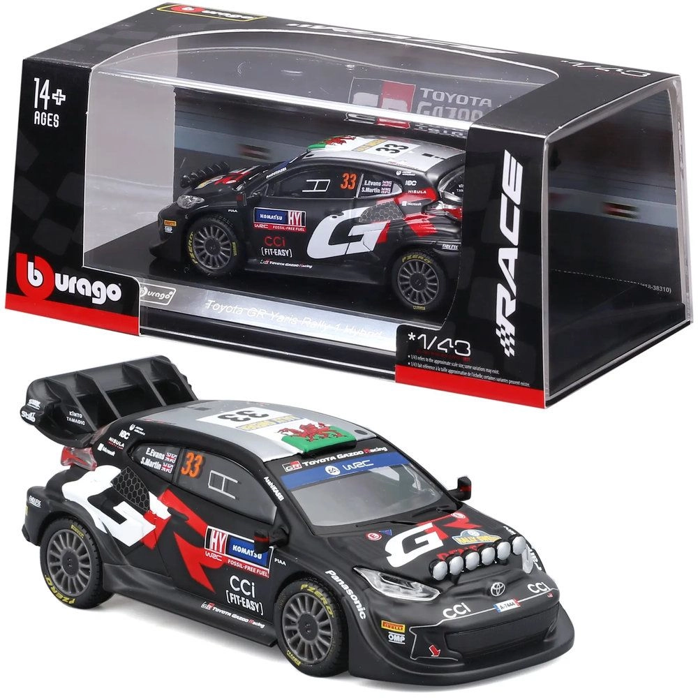 BBURAGO GR Yaris Rally1 Hybrid - 1:43 resin