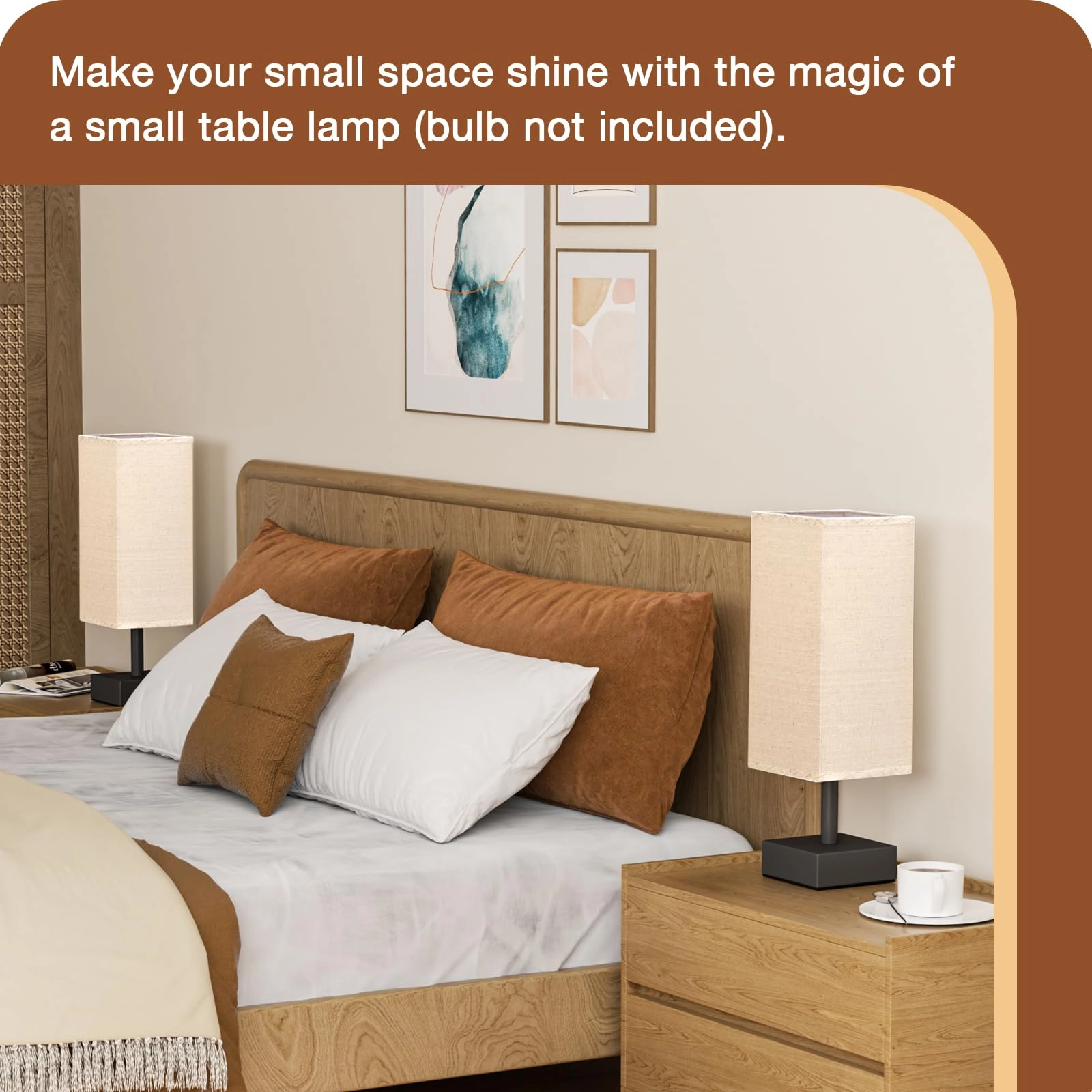 S6-16 - Linen Black Small Table Lamp