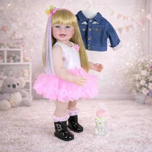 Rainbow Dreams Reborn Toddler Doll - 22-inch Full Vinyl Body Light Skin Tone Ages 3+