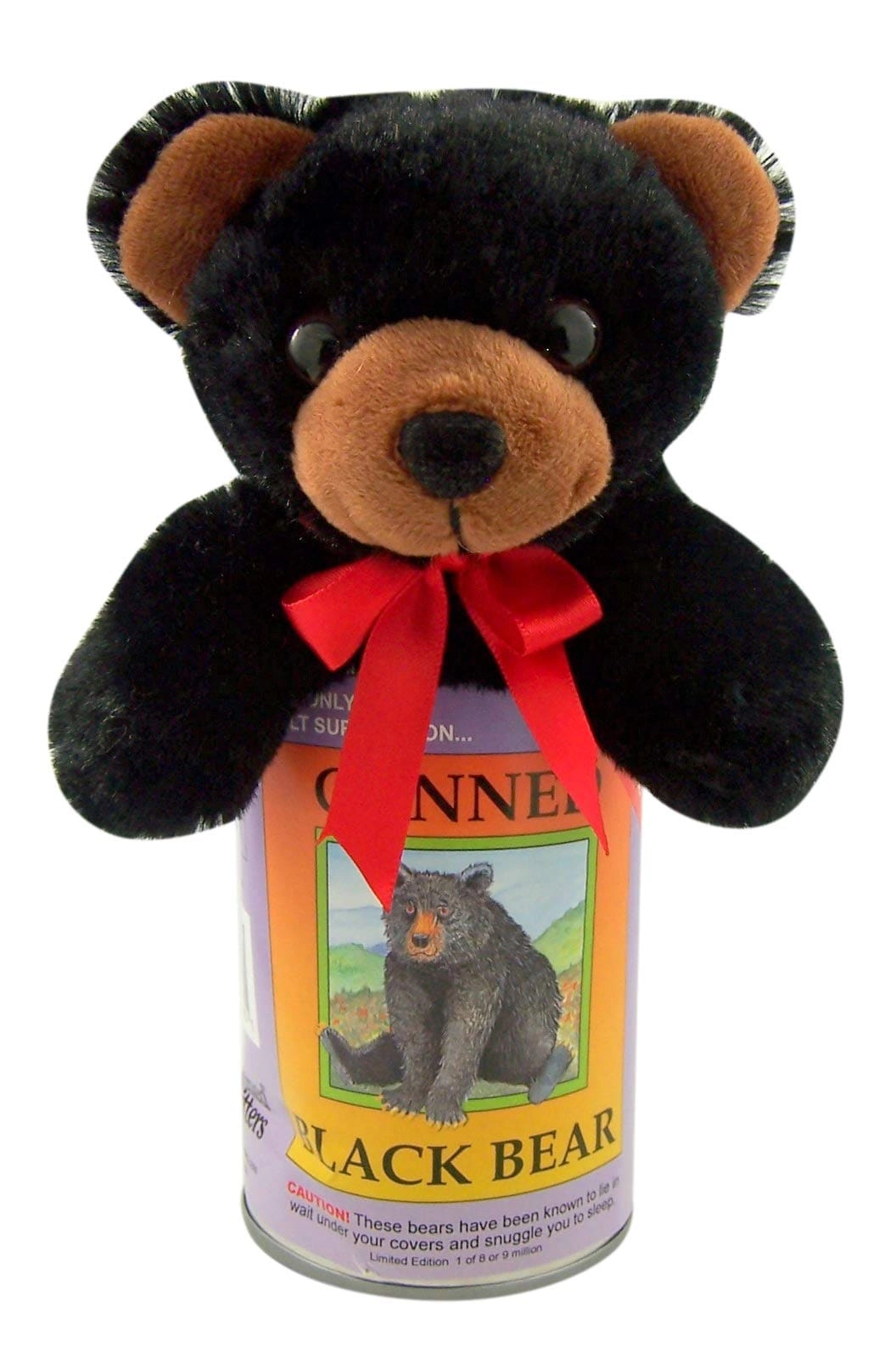 MZA STORES Black Bear Canned Critters Plush
