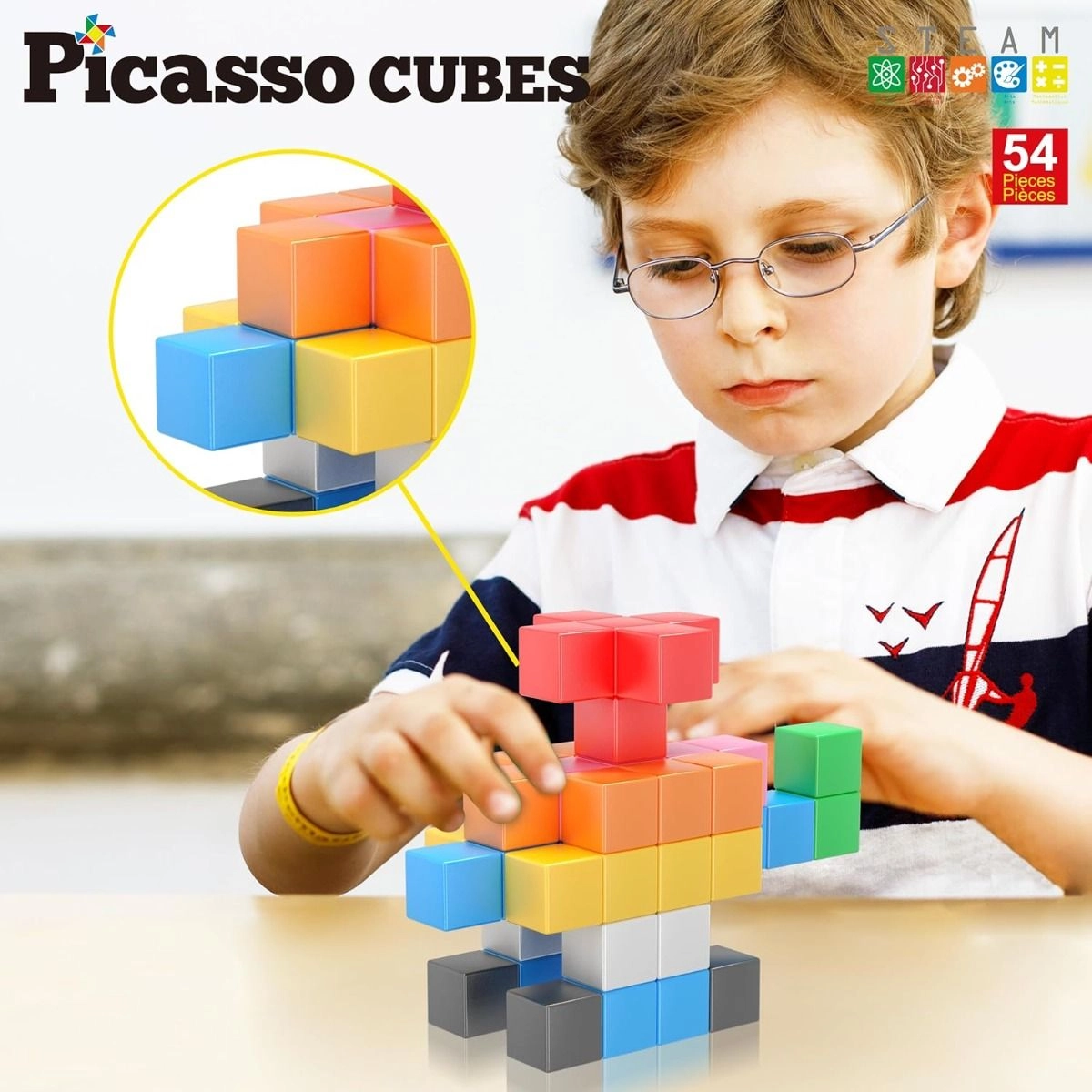 Magnetic Cubes Learning Blocks - 3+ 54 pieces