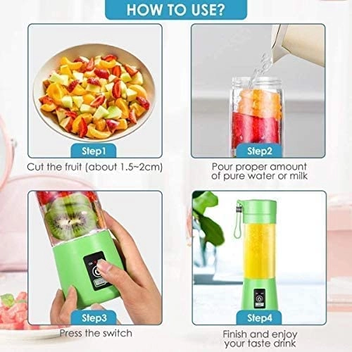 Portable Electric USB Juice Maker - Rechargeable 6 Blades