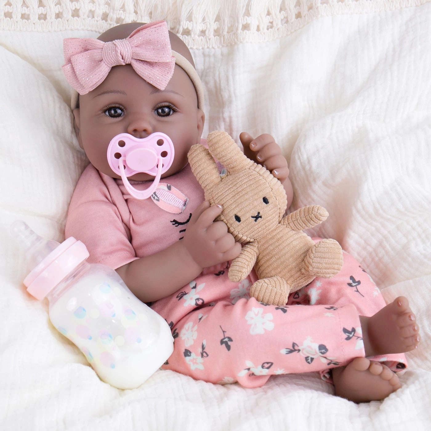 Reborn Baby Doll - 18 Inch Silicone African American Ages 3+