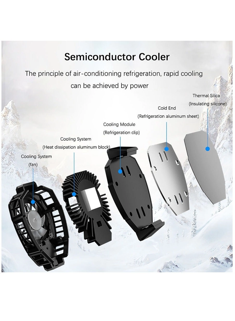 Mobile Phone Cooling Fan - 9-Blade Quiet Fan 65-85mm