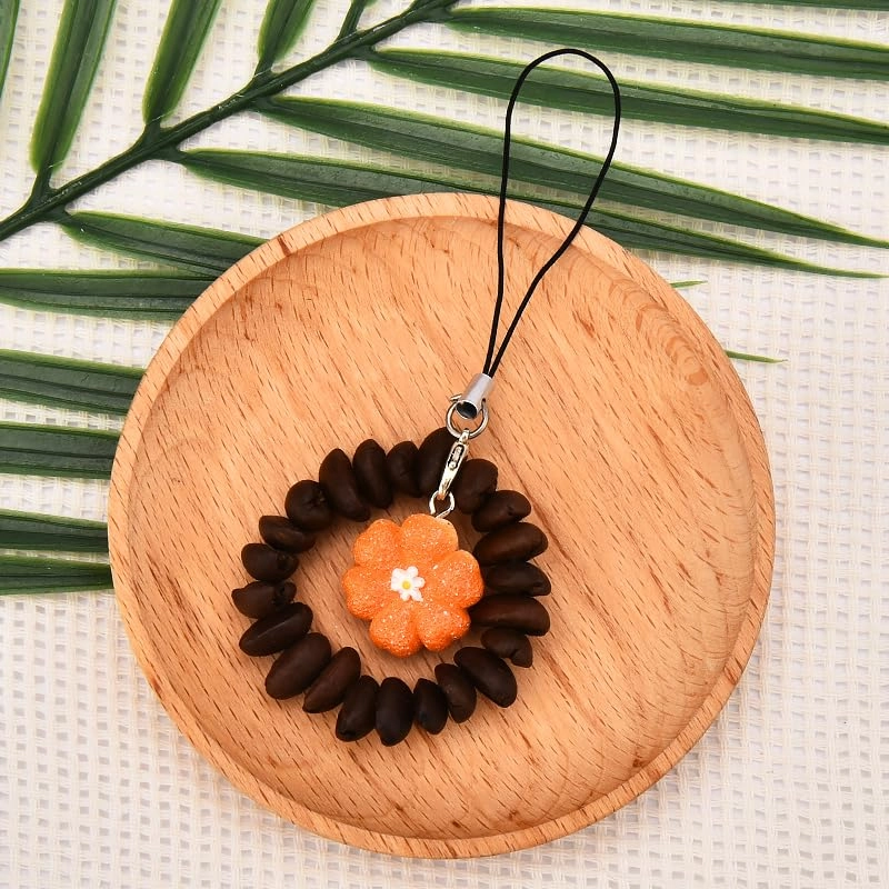Coffee Bean Keychain Strap Bag Charm - S Bread