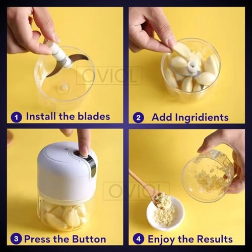 Mini Electric Chopper - 250 ML Battery Powered