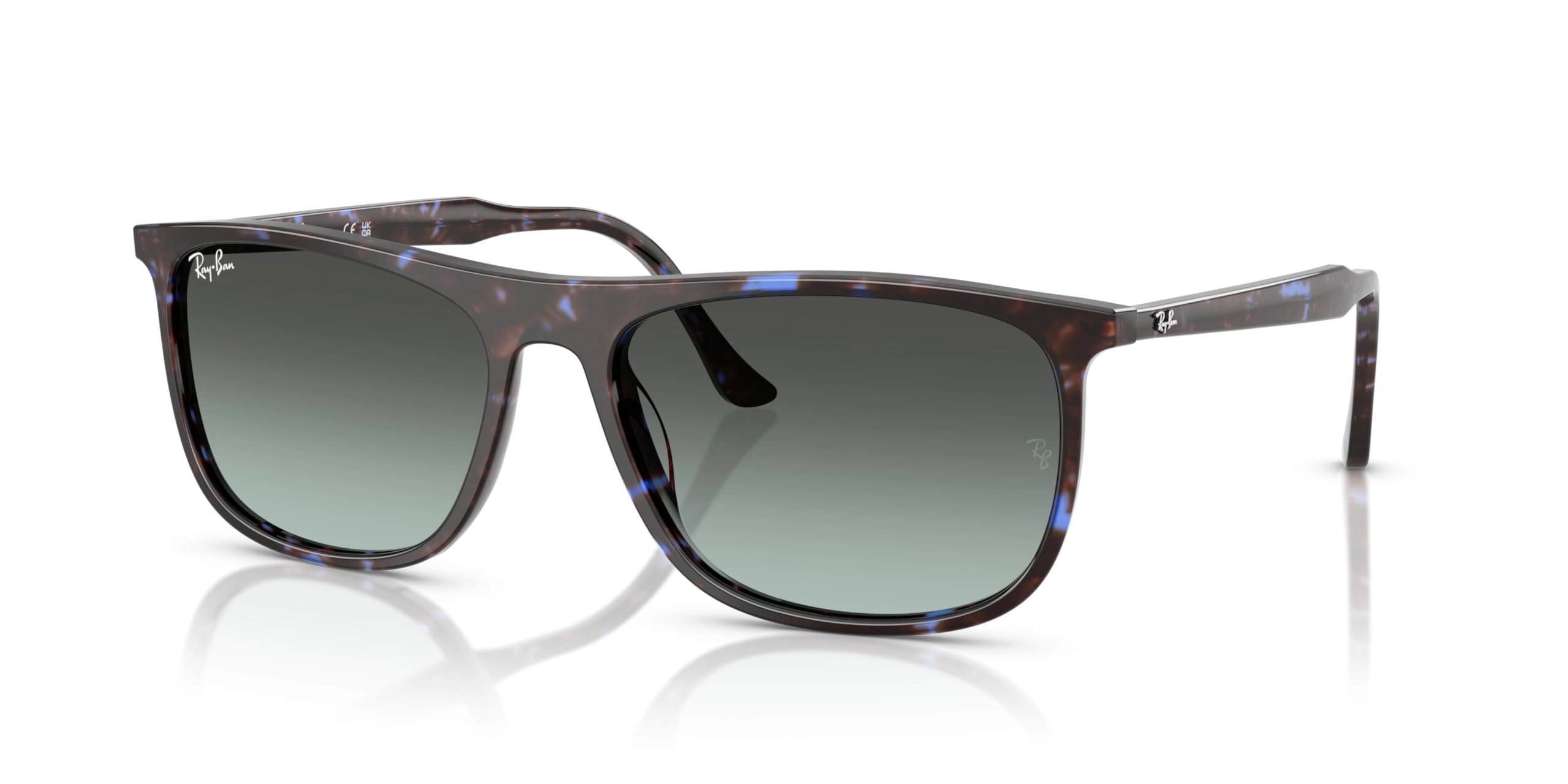 Luxottica Group Rectangle Shape Full Rim Sunglasses - 61 mm Havana Yellow Turtle/Gradient Brown