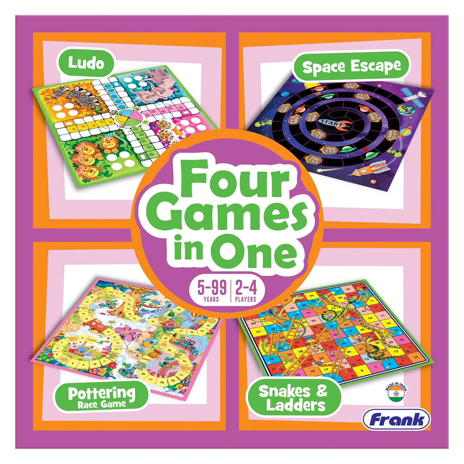 Frank Educational Aids Pvt Ltd Four Games in One - Standard Edition Multicolor