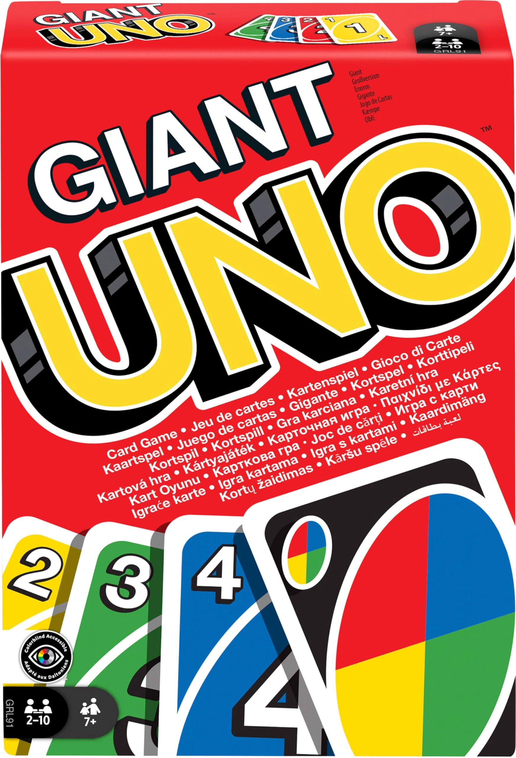 Mattel Games Uno Giant Family Card - 108 Cards Multicolour