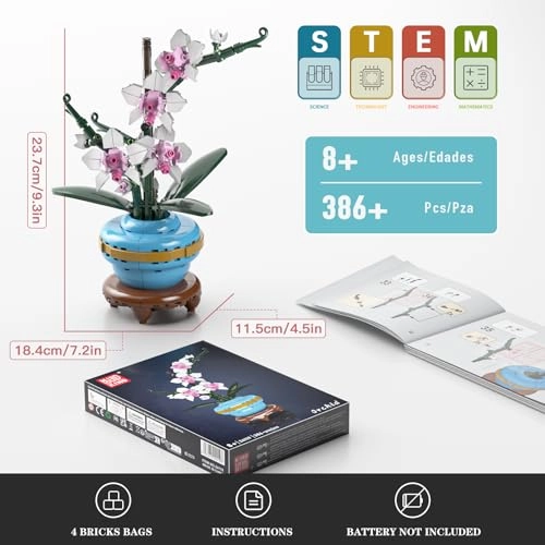 24119 Clamping Building Blocks Flowers - Orchid 386 pcs