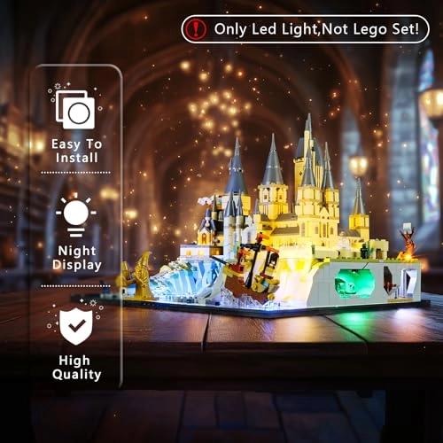 Light Kit for Lego-76419 Hogwarts Castle and Grounds - Warm White Battery Powered