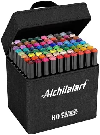 alchilalart 80-Colors Alcohol Based Markers - Dual Tip