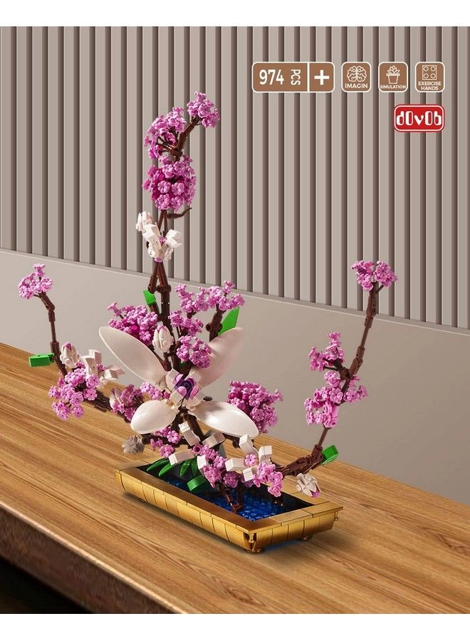 Decor Lilac Bonsai Plant Building Blocks Set - Lilac Bonsai Plant 974 pcs