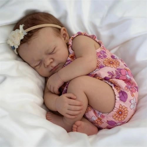 Reborn Baby Doll - 18 Inch Silicone Girl Sleeping Ages 3+