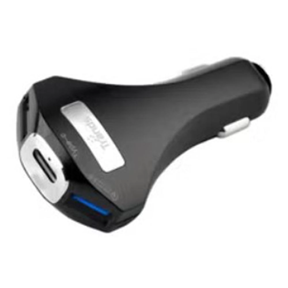 Type-C Car Charger - Black detachable Type-C cable