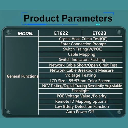 Networks Cable Tester - 1250mAh 2.5~400m 6000 Count