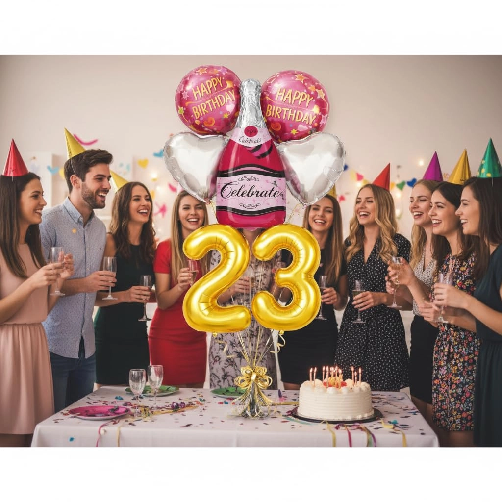 Number 23 Birthday Balloons Set - 6 Count