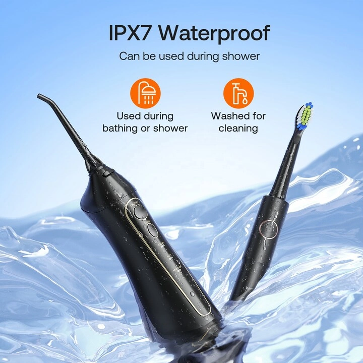 Dental Flosser - Waterproof + Rechargeable Electric Toothbrush - Multiple cleaning modes