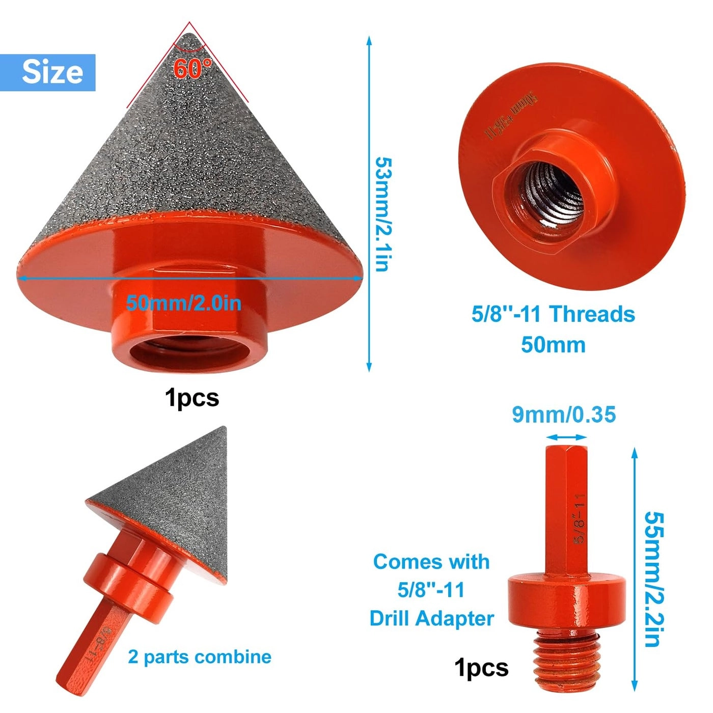 Diamond Beveling Chamfer Bits - Diamond 3PCS