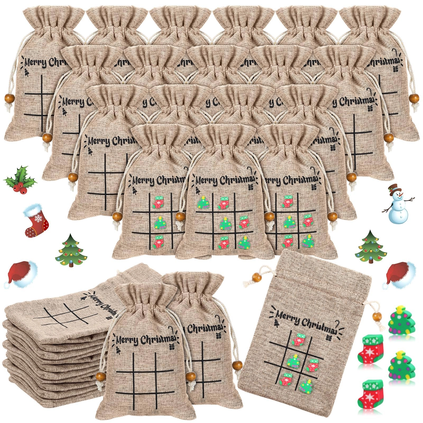 Windyun Christmas Tic Tac Toe Game - Kid 100 Set