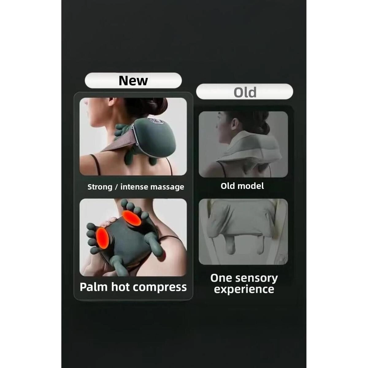 Heated Hand-Shaped Portable Rechargeable Massager - Neck Back Leg Shoulder
