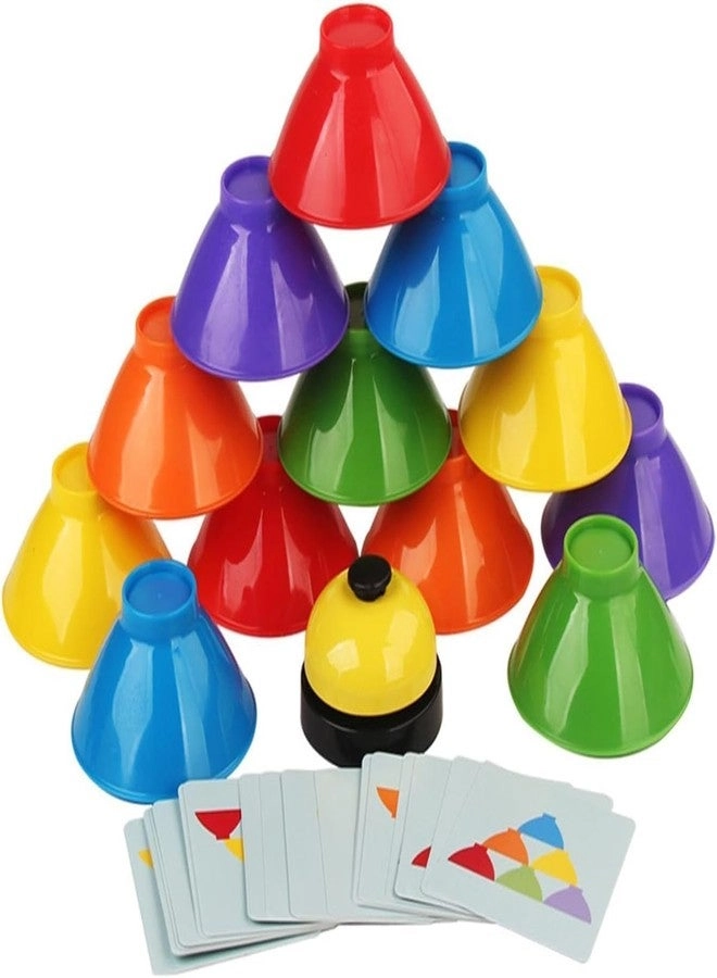 Stacking Game - Multicolour Plastic Cones Pattern Cards