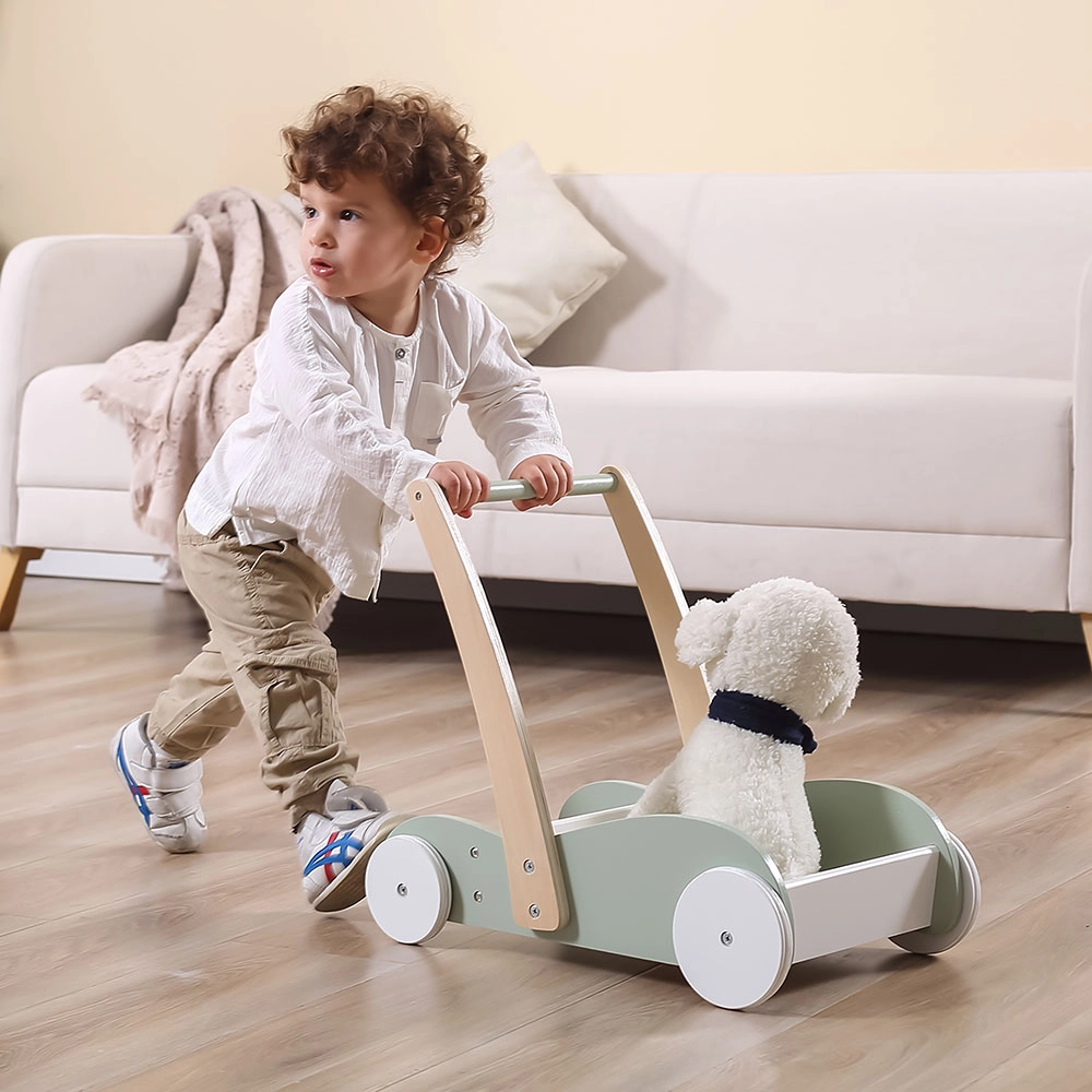 Wooden Baby Walker - 12 months+ Built-In Storage