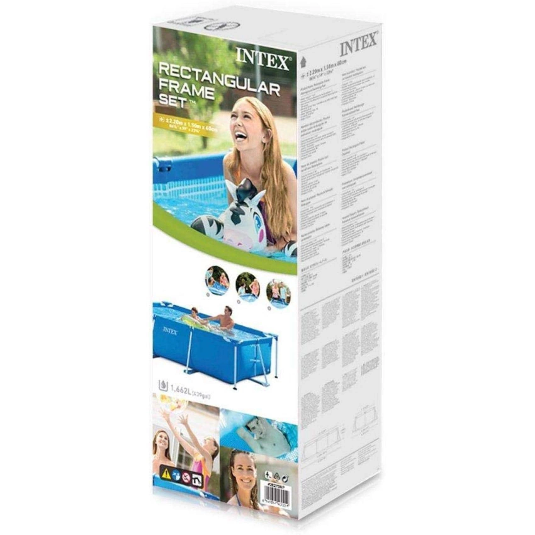 Rectangular Frame Pool - 450cm 220cm 84cm Blue
