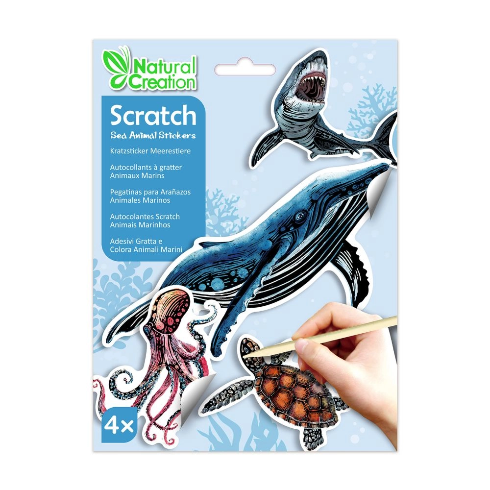 Avenir Sea Animal Activity Sticker Book Scratch 4 pcs