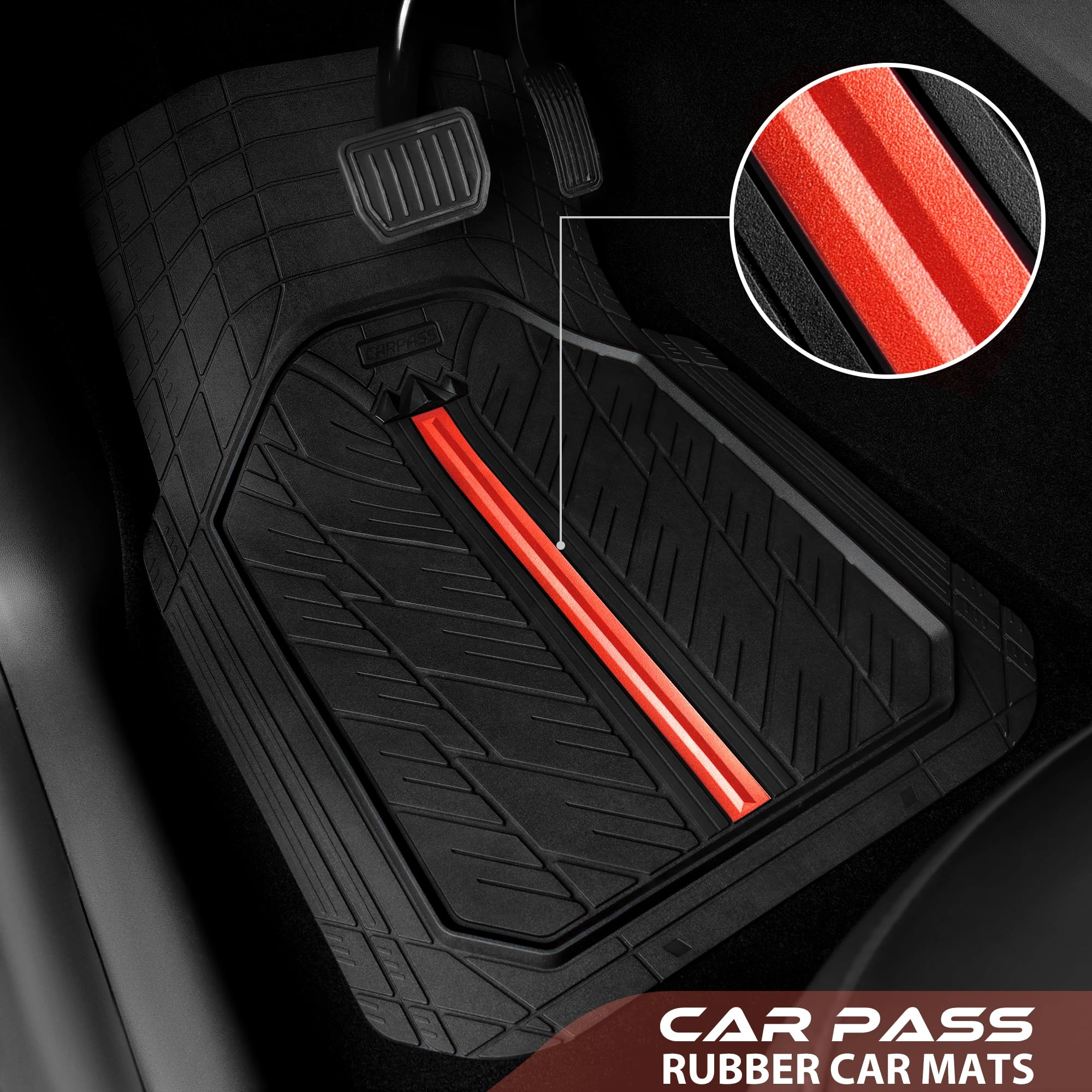 Rubber Floor Mats - All Weather Trim-to-Fit 3-Piece