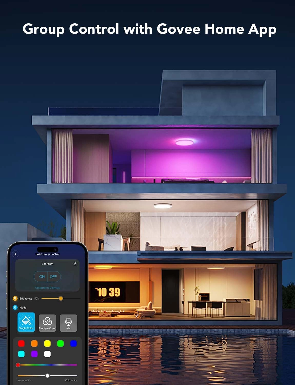 Smart Ceiling Light - 2200K-6500K Dimmable Pack