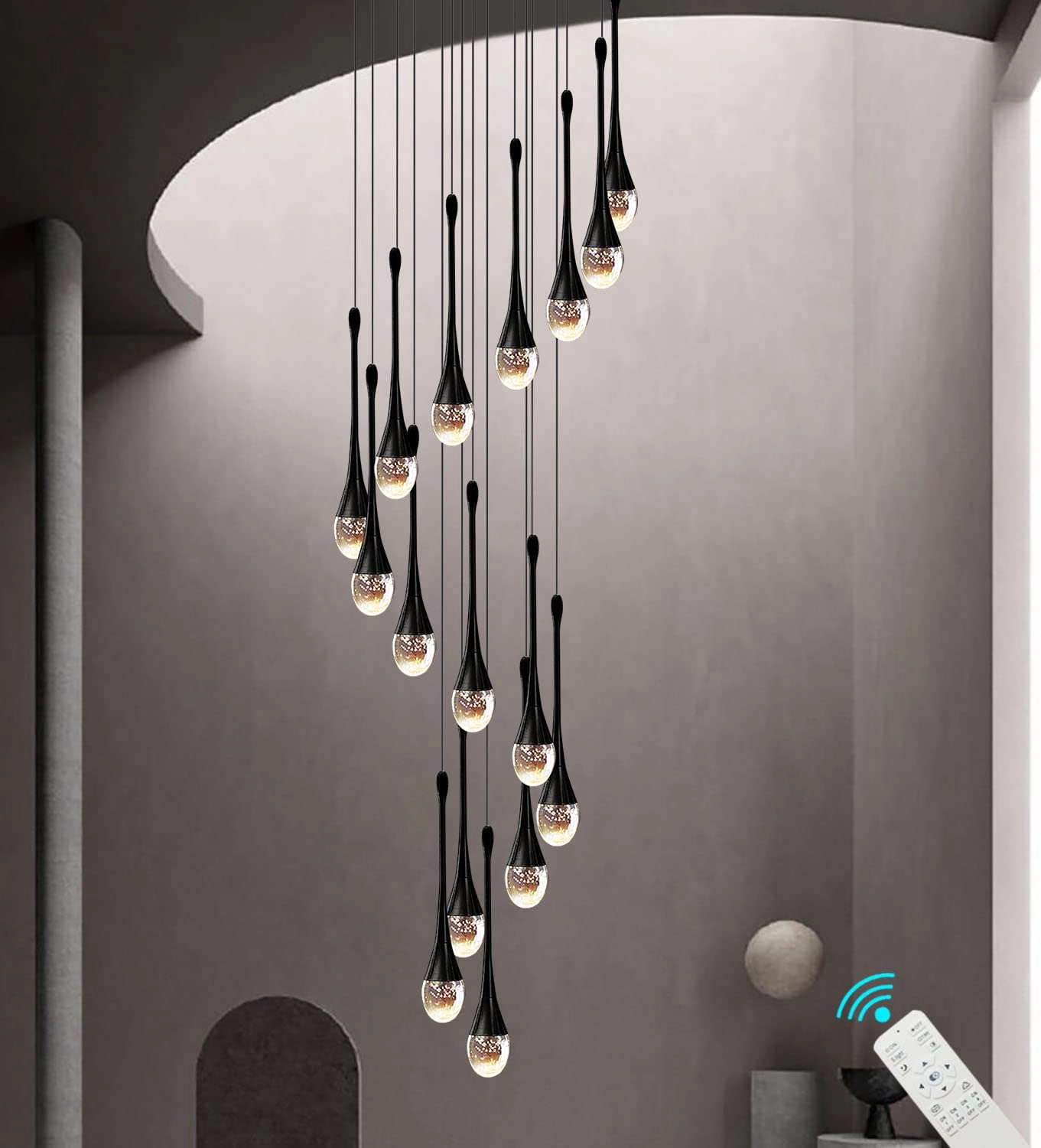 ZenithBeam Crystal Raindrop Chandeliers - 2700K-6000K Dimmable