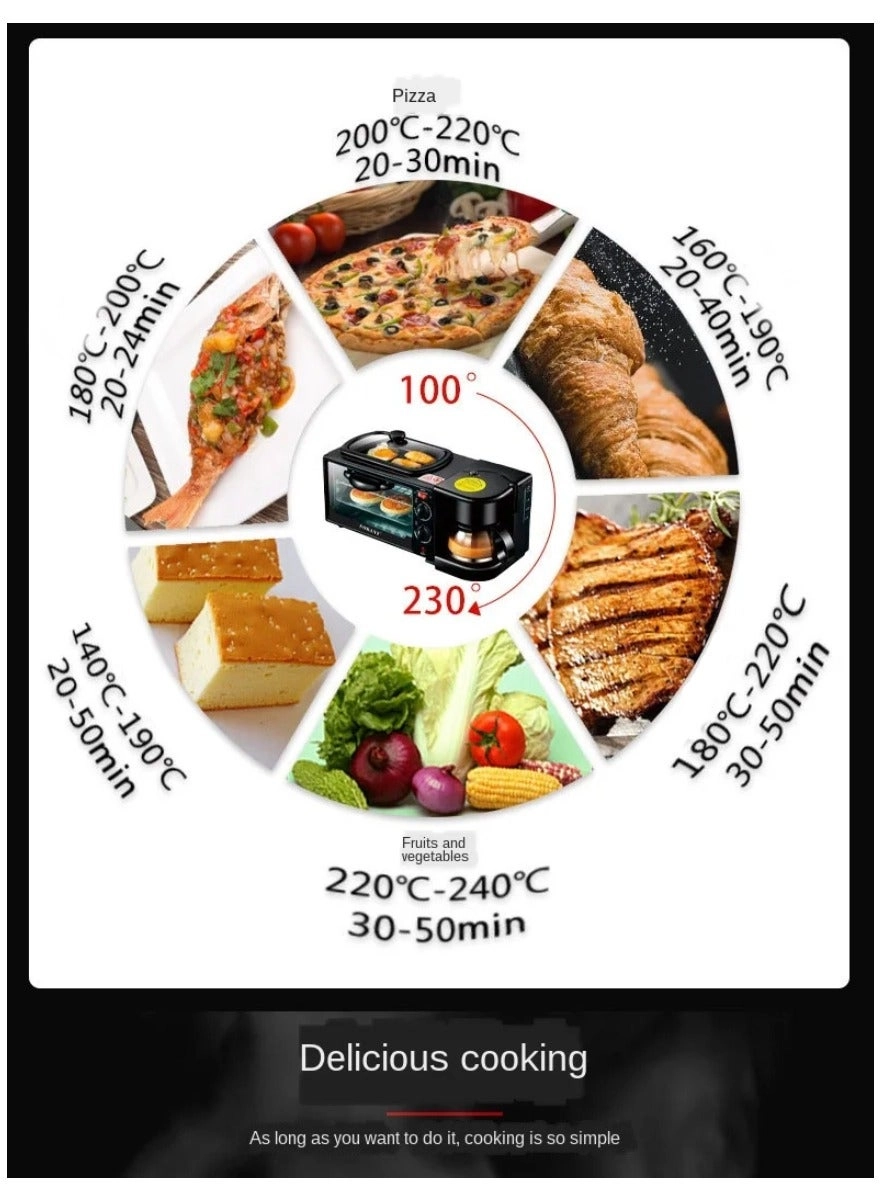 3-in-1 Breakfast Maker - Microwave Oven Griddle Coffee Maker