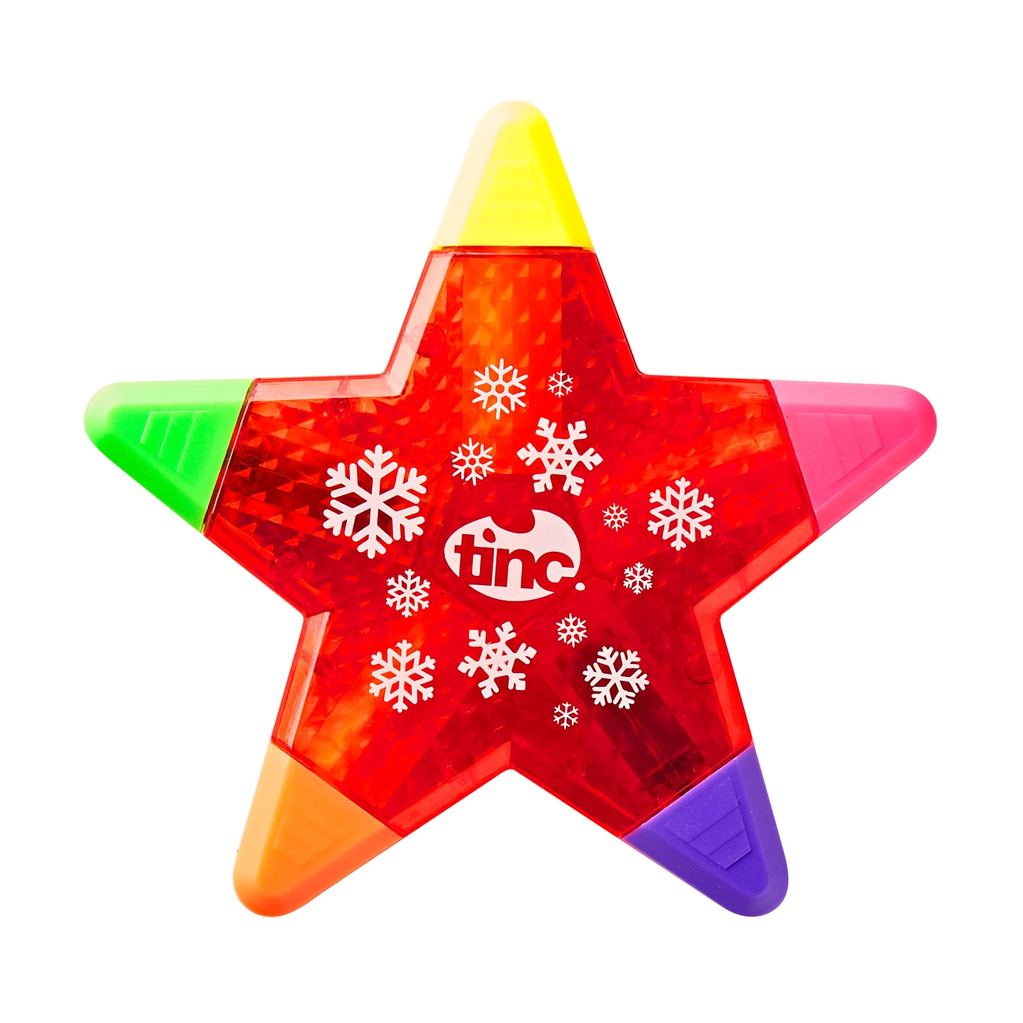 TINC Star Shaped 5 in 1 Highlighter - Pink Orange Green Yellow Purple Chisel