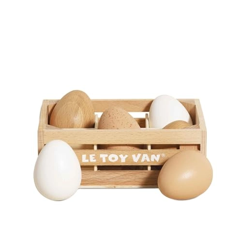 Le Toy Van Honeybee Market Farm Eggs Crate - Half Dozen (TV190)