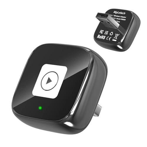 MyLetech Wireless Car Play Adapter - Apple CarPlay Android Auto Plug & Play