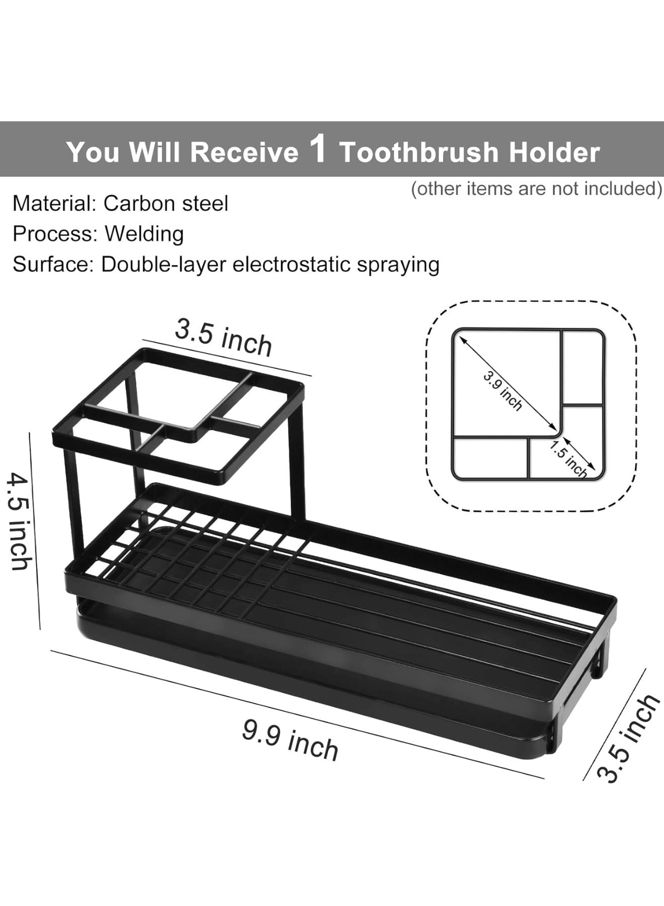 Toothbrush Holders - 4 Slots Bathroom Countertop