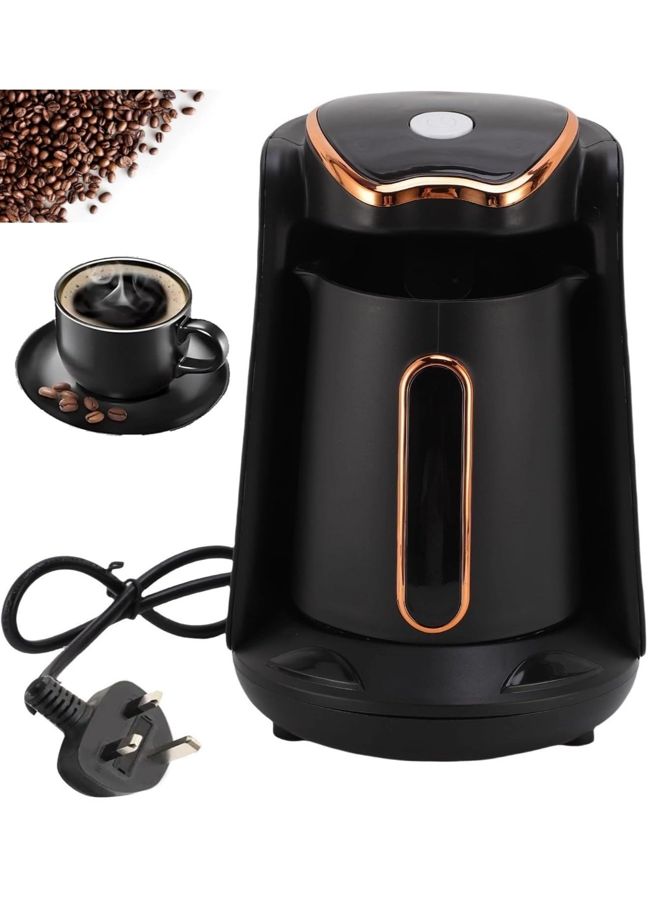 Min Max Turkish Coffee Maker - One-Touch Anti-Overflow Dry-burn Protection