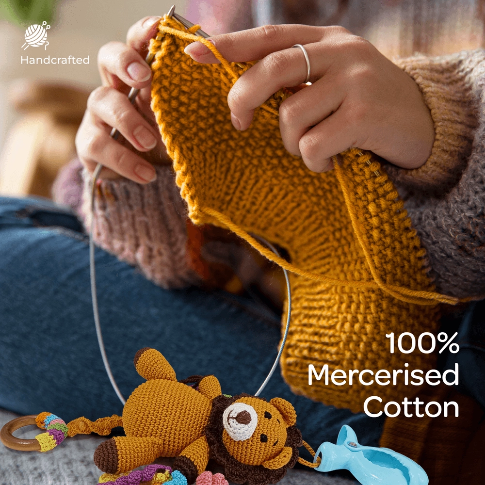 Crochet Ring Rattle Toy - Suitable for 0 month & above premium cotton yarn Tiger