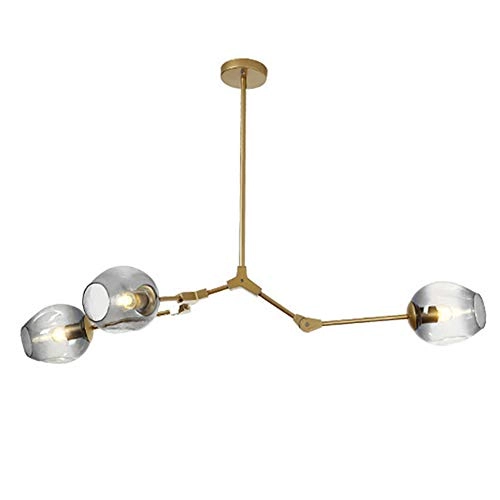 Minimalist Glass Bubble Ball Chandelier - E27 8 heads Gradient smoke gray lampshade