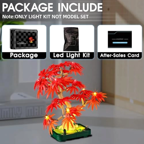 LED Light Kit - Japanese Red-Maple Bonsai Tree Set LEGO