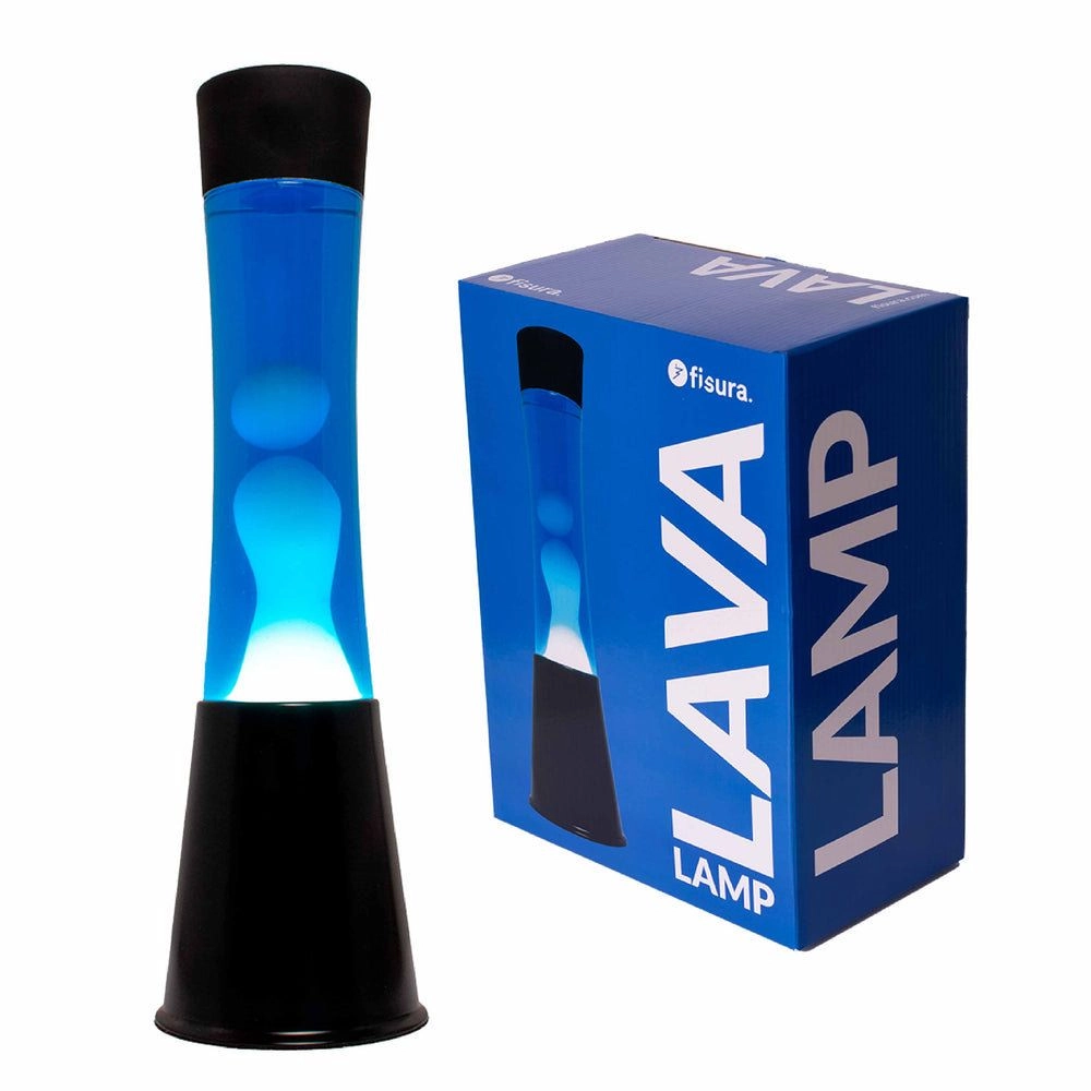 Fisura Lava Lamp Tower - Cyan Black Base 39.5 x 11 cm