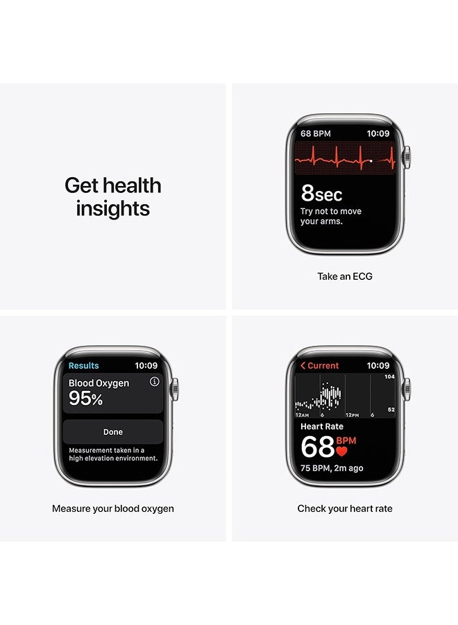 (Renewed) Watch Series 7 45mm Stainless Steel Cellular GPS