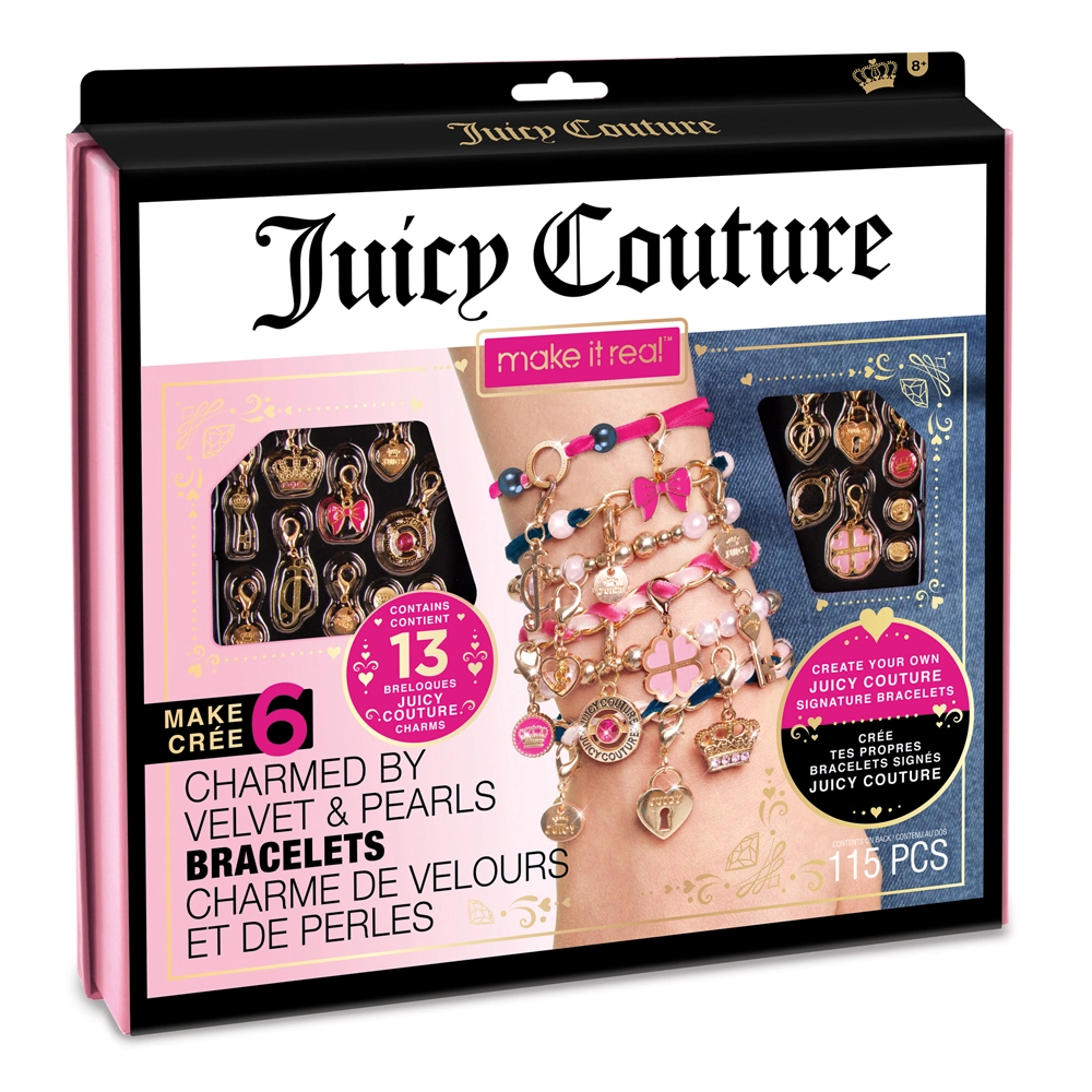 Juicy Couture Make It Real - Charmed By Velvet And Pearls Bracelet Kit - 115pcs 6 bracelets