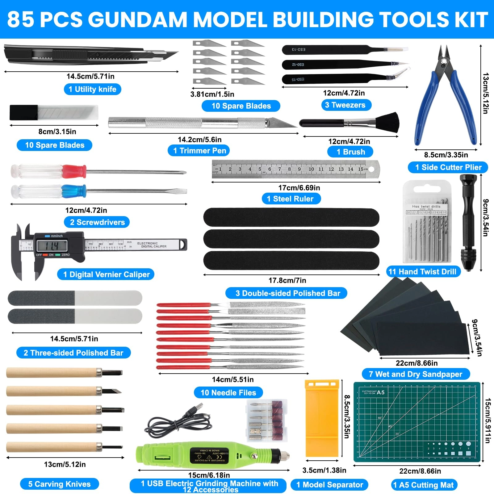 Gundam Model Tools Kit - 85 Pieces