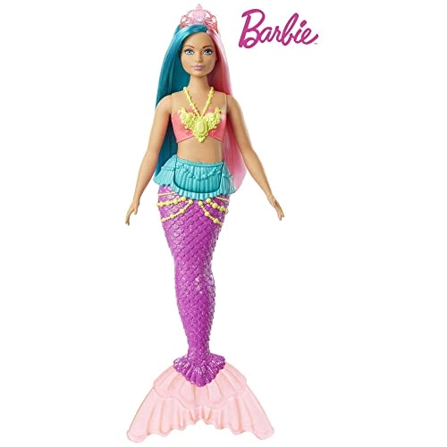 Barbie Dreamtopia Mermaid Doll - 12-inch Teal and Pink Hair Ages 3+