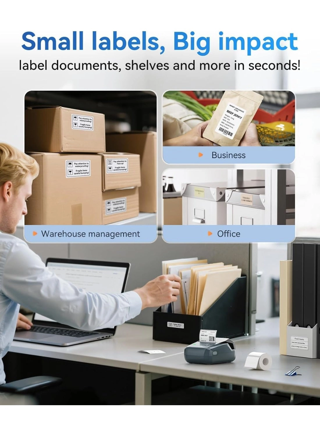 B1 - Label Maker 50*30mm Labels Space Blue