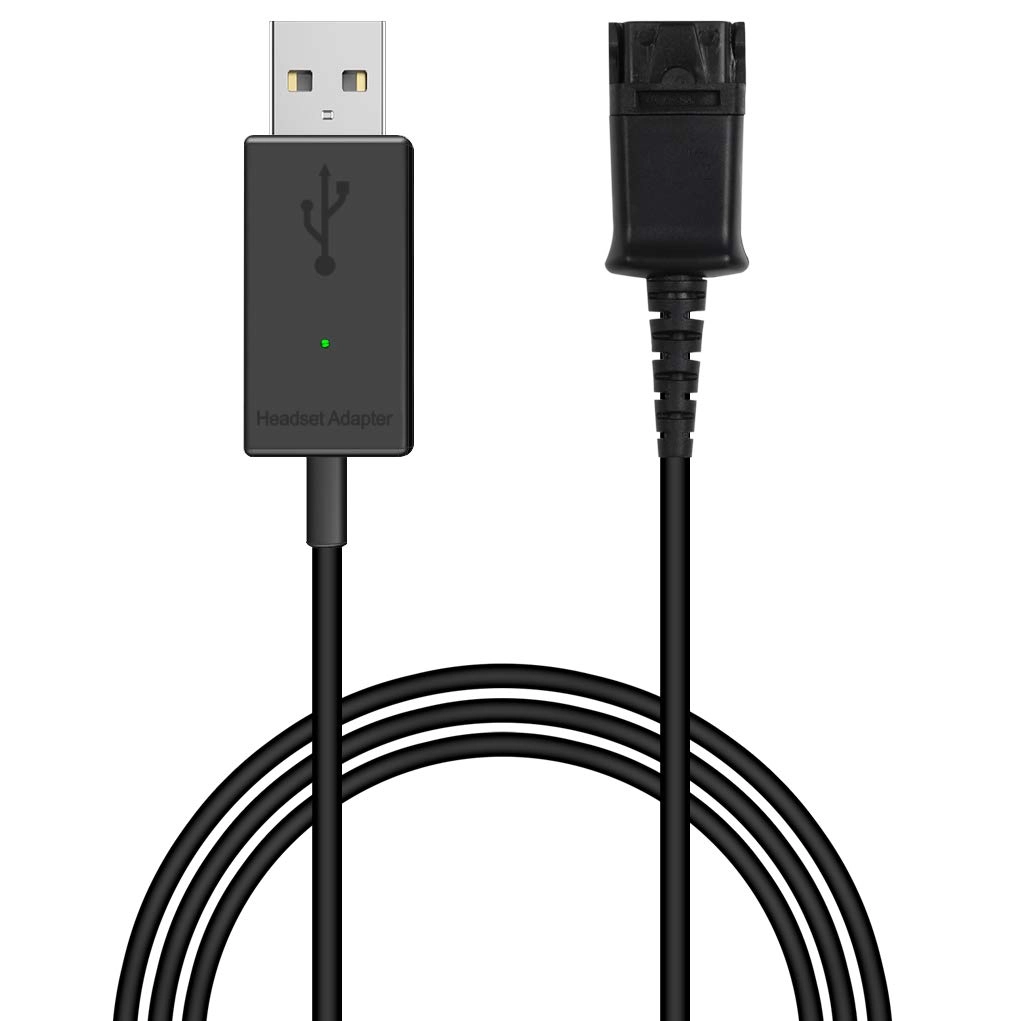 VoiceJoy Office Headset Quick Disconnect QD Cable to USB Plug Adapter Wired Headset